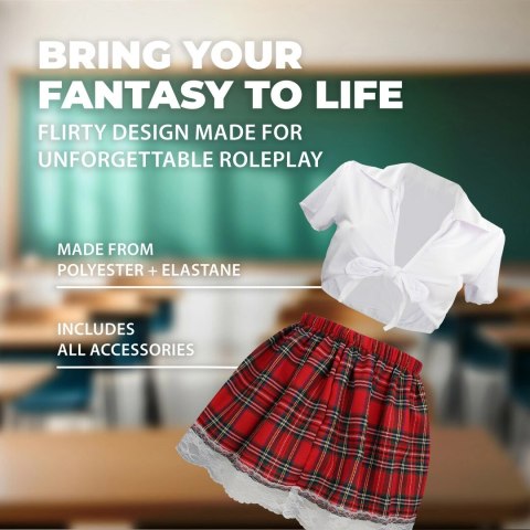 Leg Avenue zestaw przebranie szkolne S/M biała spodniczka i koszula
