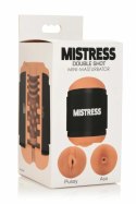Mistress Double Shot Mini - kompaktowa maszyna intymna dwustronna, beżowa