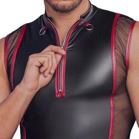 NEK Koszulka Bez Rękawow Czarna Matowa z Kontrastowymi Wstawkami M