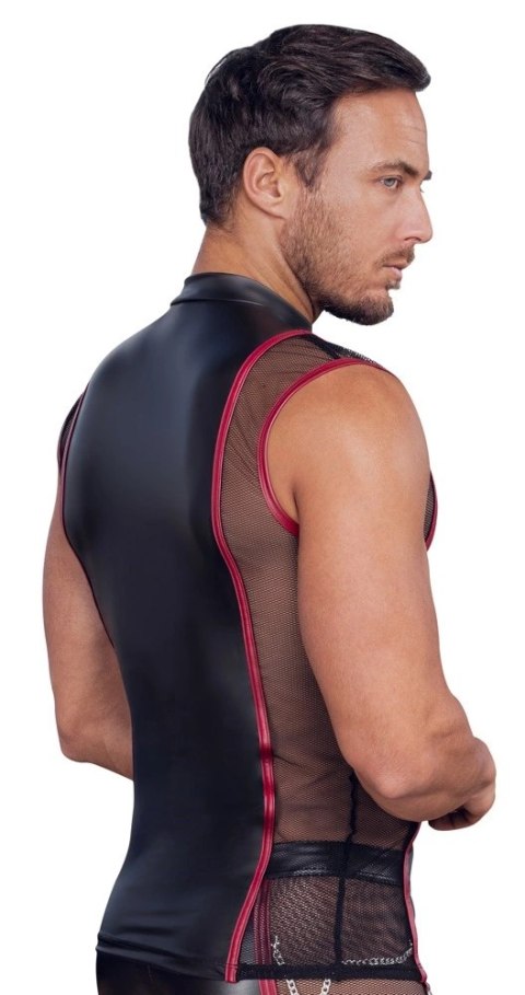 NEK Koszulka bez rękawow 2XL czarna z czerwonymi akcentami matowa