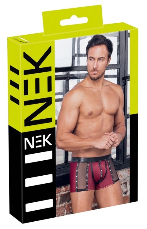 NEK Męskie spodnie S czerwono-czarne z siateczką i napami