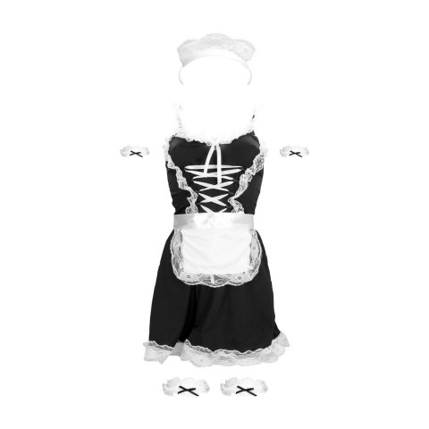 Obsessive French Maid Kostium S/M Czarny z Akcesoriami