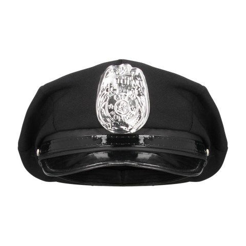 Obsessive Police Kostium S/M czarny z czapką wetlook damski