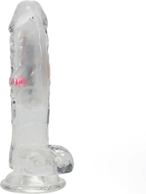 RealRock LED Transparent Model 15 cm - Wibrujący z Przyssawką