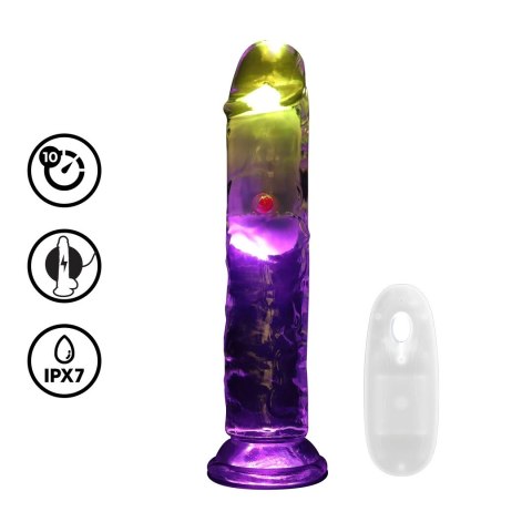 RealRock LED Wibrujący Model Prosty 18 cm Transparentny