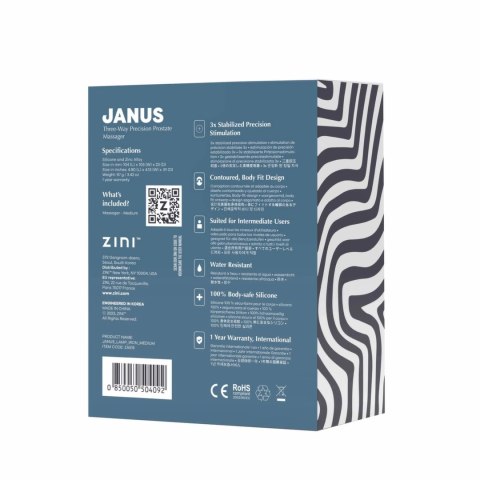 ZINI JANUS Lamp Iron M Bordeaux - anatomiczny masażer z metalu i silikonu