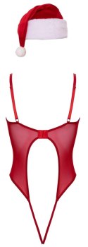 Cottelli Lingerie X-Mas Body z Czapeczką S/M - Czerwony Komplet Świąteczny