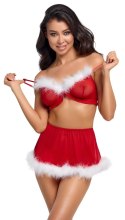 Cottelli Lingerie X-Mas Komplet Bielizny 3-częściowy S/M Czerwony