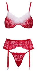 Cottelli Lingerie X-Mas Zestaw Bielizny Koronkowej L/XL Czerwony
