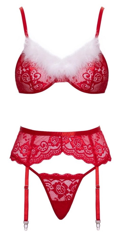 Cottelli Lingerie X-Mas Zestaw Bielizny Koronkowej L/XL Czerwony