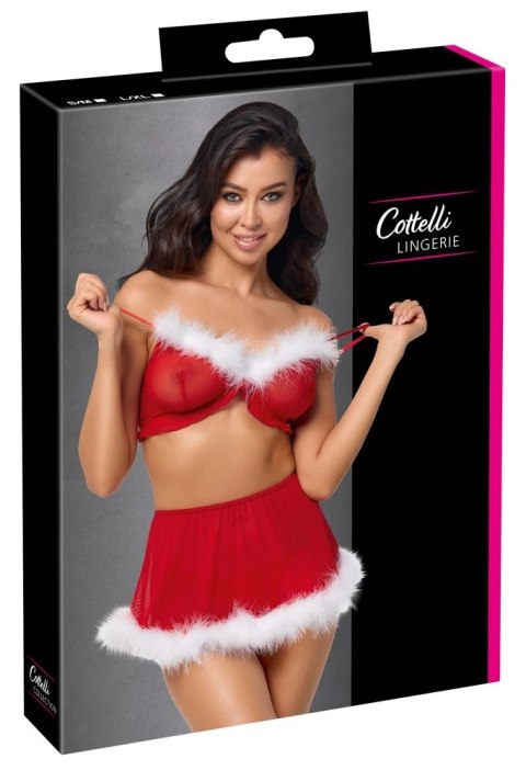 Cottelli Lingerie X-Mas komplet świąteczny 3-częściowy L/XL czerwony
