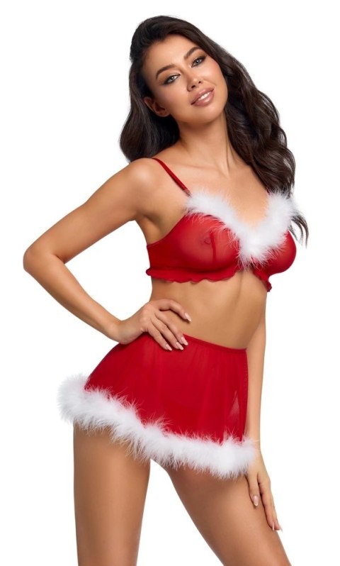 Cottelli Lingerie X-Mas komplet świąteczny 3-częściowy L/XL czerwony