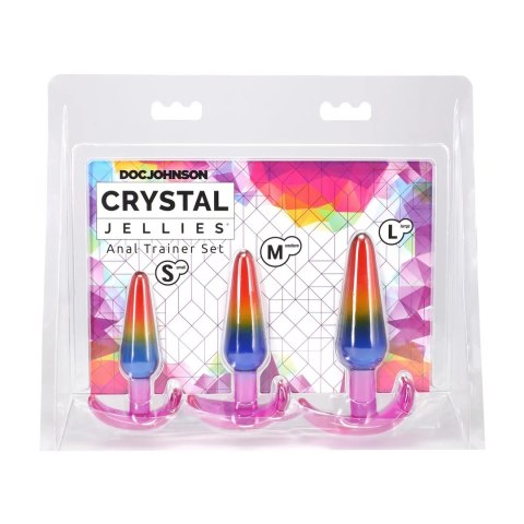Doc Johnson Crystal Jellies Zestaw Trenerow Tęczowy S/M/L TPE