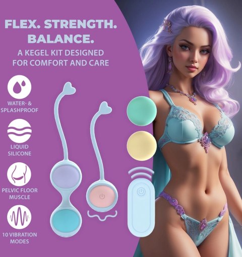 Loveline Zestaw Treningowy Kegel z Wibracją i 5 Wymiennymi Obciążnikami Fioletowy