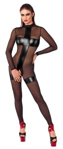 Noir Handmade Jumpsuit Powerwetlook Czarno-Przezroczysty L