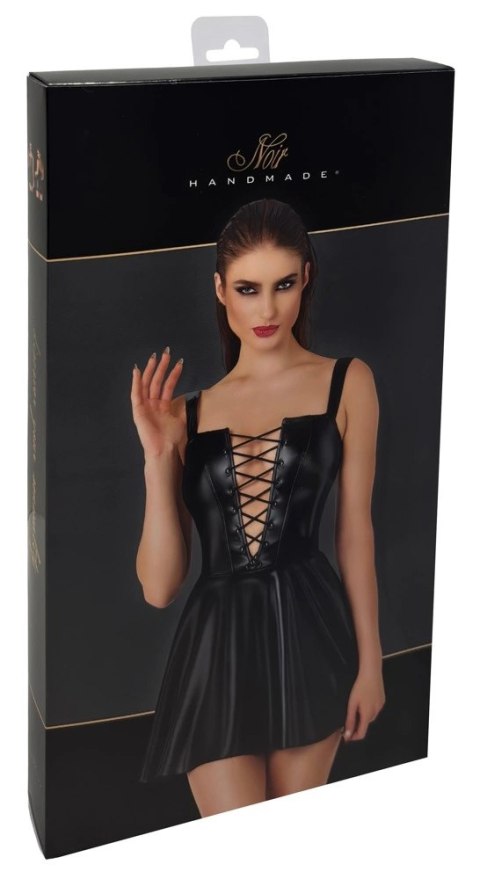 Noir Handmade Sukienka Powerwetlook XL z Regulowanym Sznurkiem, Czarna