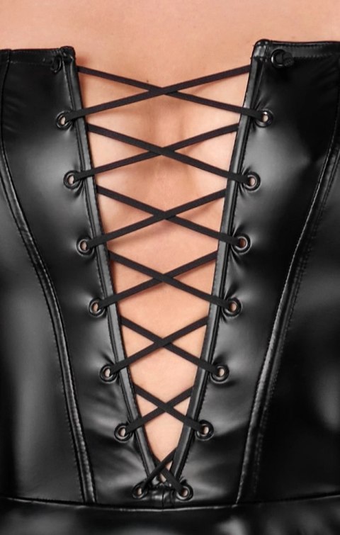 Noir Handmade Sukienka Powerwetlook XL z Regulowanym Sznurkiem, Czarna