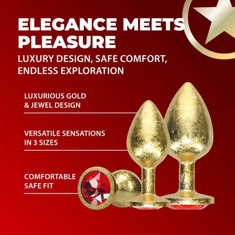 Ouch! Paris Collection Zestaw Metalowych Korkow Anatomicznych Złoty 3 szt.