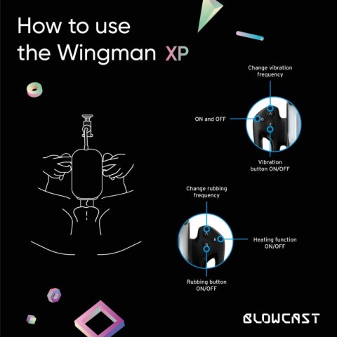 Blowcast WingXP - urządzenie intymne z uchwytem na telefon, funkcje 3w1