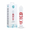 Gildo Szklany model G-Spot/Prostate z sercami - transparentny czerwony