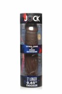 JOCK Extra Long Sleeve 3'' Brown - elastyczny przedłużacz intymny TPE