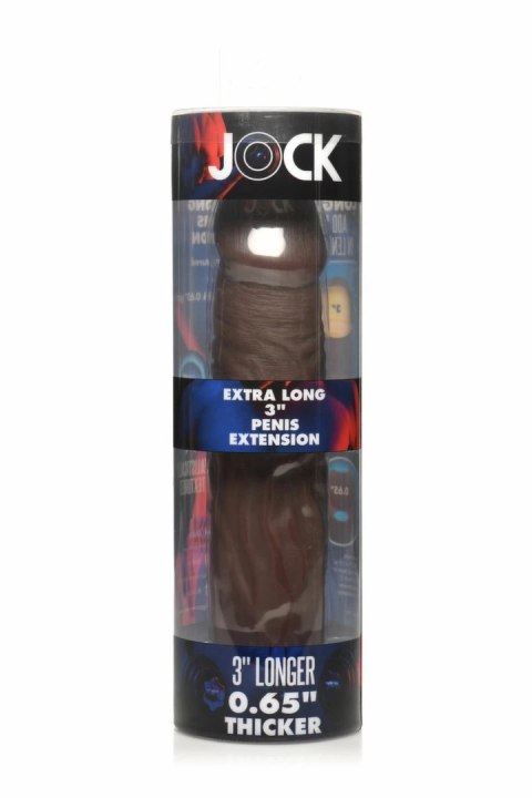 JOCK Extra Long Sleeve 3'' Brown - elastyczny przedłużacz intymny TPE