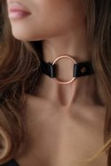 Rosy Gold Choker Black - stylowy czarny naszyjnik z metalowym kołkiem