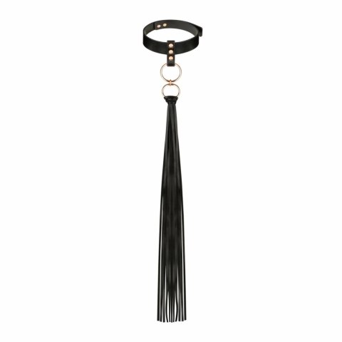 Rosy Gold Obroża z Chwostem Flogger Black - Elegancki Czarny Akcent