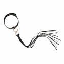Rosy Gold Obroża z Chwostem Flogger Black - Elegancki Czarny Akcent