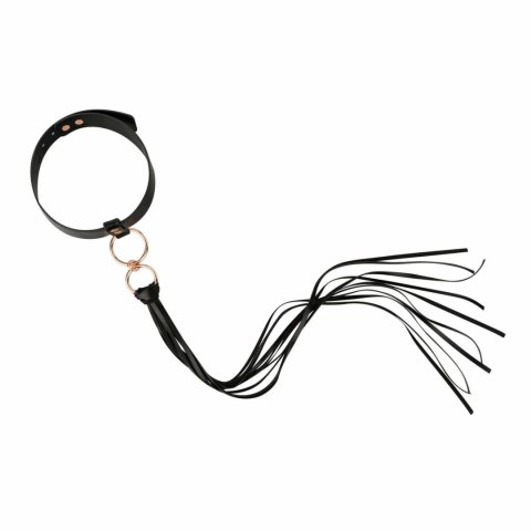 Rosy Gold Obroża z Chwostem Flogger Black - Elegancki Czarny Akcent