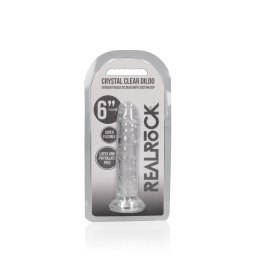RealRock CRYSTAL CLEAR - Model z przyssawką 14,5 cm, transparentny