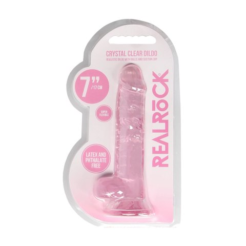 RealRock Crystal Clear 19 cm - anatomiczny model z przyssawką