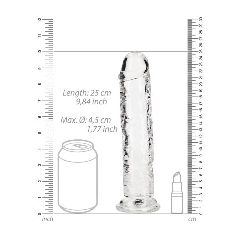 RealRock Crystal Clear 23 cm - Model z Przyssawką, Transparentny