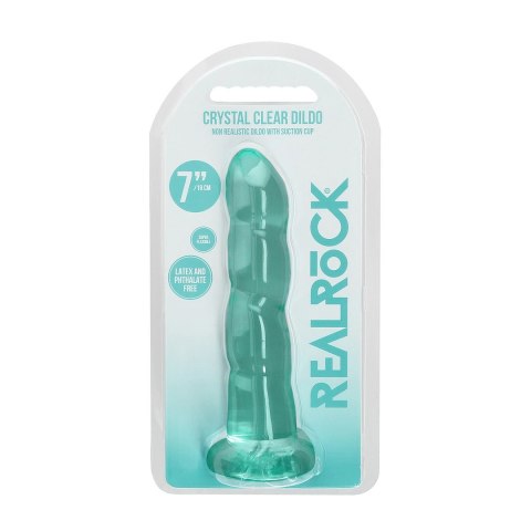 RealRock Crystal Clear Karbowane 17 cm - model intymny z przyssawką