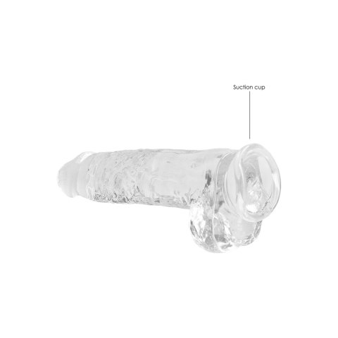 RealRock Crystal Clear - Model z anatomicznymi kulkami 25 cm z przyssawką