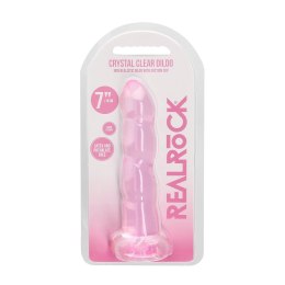 RealRock Crystal Clear model karbowany 17 cm z przyssawką, transparentny