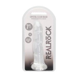 RealRock Crystal Clear model karbowany 17 cm z przyssawką