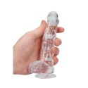 RealRock Crystal Clear model z kulkami, przyssawka, 17 cm, transparentny