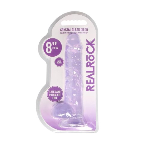 RealRock Crystal Clear model z przyssawką 21 cm transparentny
