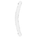 RealRock Crystal Clear podwojny model intymny 45 cm przezroczysty