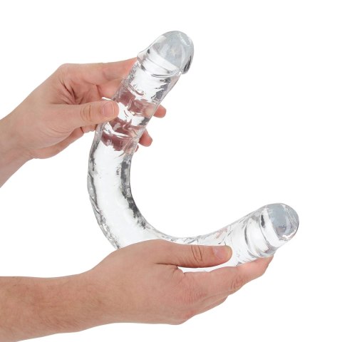 RealRock Crystal Clear podwojny model intymny 45 cm przezroczysty