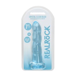RealRock Dildo Transparentne 17 cm z Przyssawką Powierzchnia Karbowana