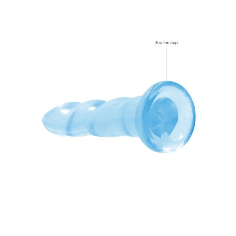 RealRock Dildo Transparentne 17 cm z Przyssawką Powierzchnia Karbowana
