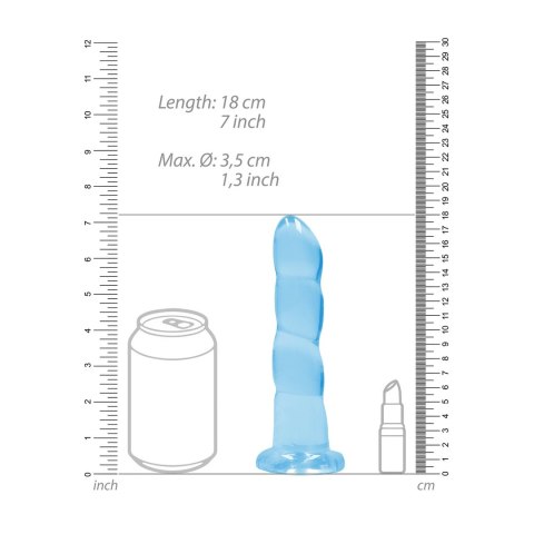 RealRock Dildo Transparentne 17 cm z Przyssawką Powierzchnia Karbowana