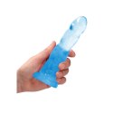 RealRock Dildo Transparentne 17 cm z Przyssawką Powierzchnia Karbowana