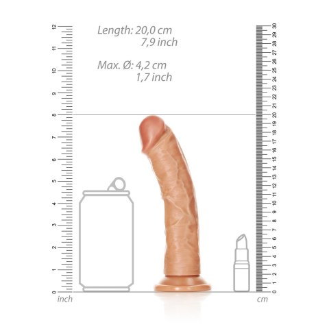 RealRock Model 18 cm z przyssawką - anatomiczny, elastyczny, beżowy
