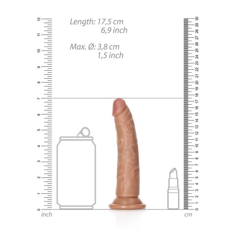 RealRock Model Slim 15,5 cm - elastyczny z przyssawką, kolor naturalny