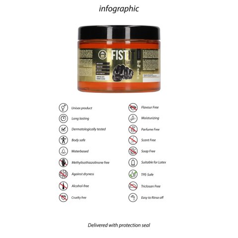 Shots Fist It Żel intymny na bazie wody, złoty, 500 ml