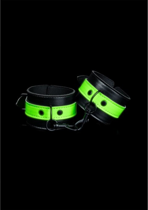 Ouch! Glow in the Dark - Kajdanki Rękawy Fluorescencyjne Regulowane