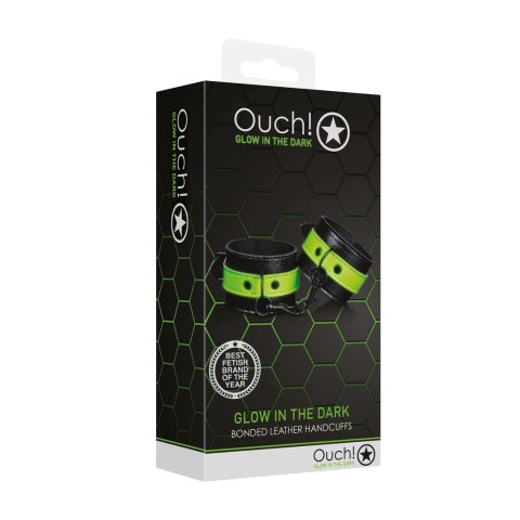 Ouch! Glow in the Dark - Kajdanki Rękawy Fluorescencyjne Regulowane